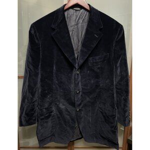 CANALI Italy Mens Blue Velvet Cotton Sport Coat Blazer Jacket 48R US 58R Euro